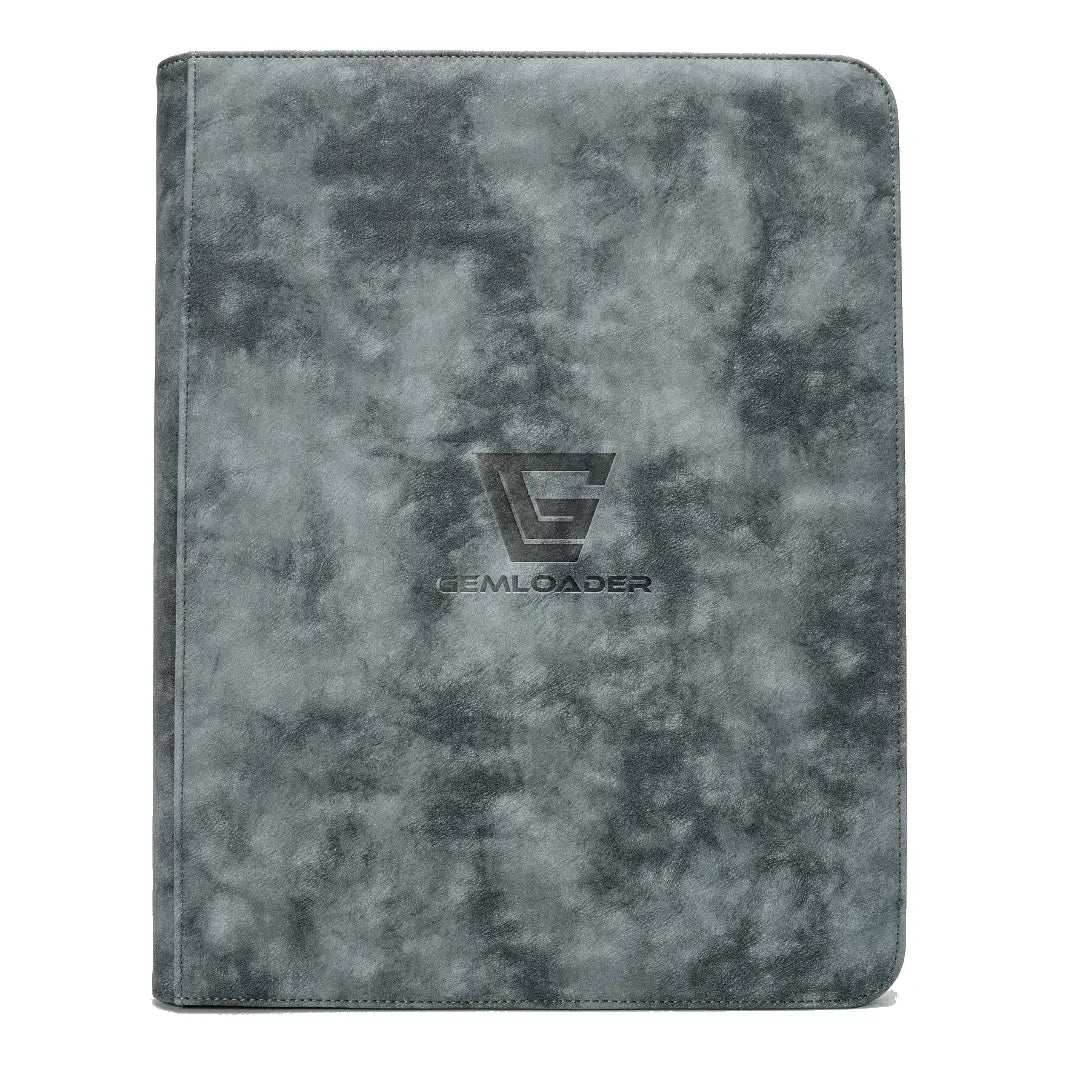 Prikaz sprijeda sivog Gemloader albuma za toploadere