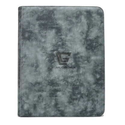 Prikaz sprijeda sivog Gemloader albuma za toploadere