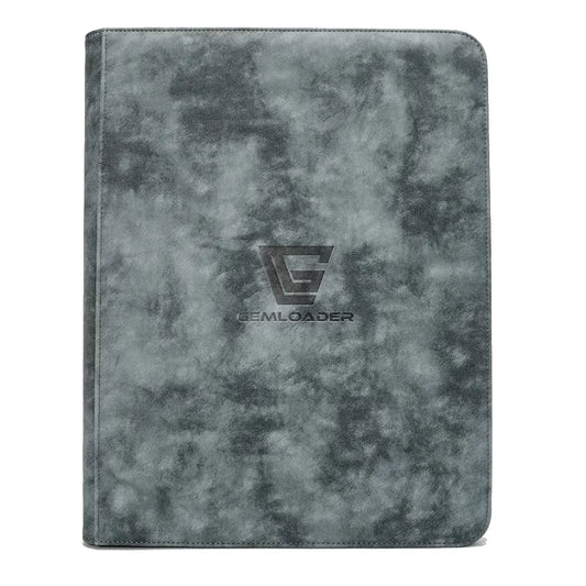 Prikaz sprijeda sivog Gemloader albuma za toploadere